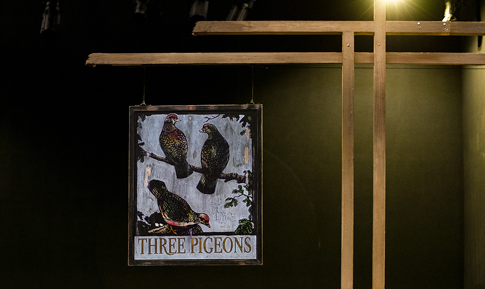 'She Stoops to Conquer', 2019<br/>Set Design: Nancy Surman<br/>Prop making<br/>Pub sign