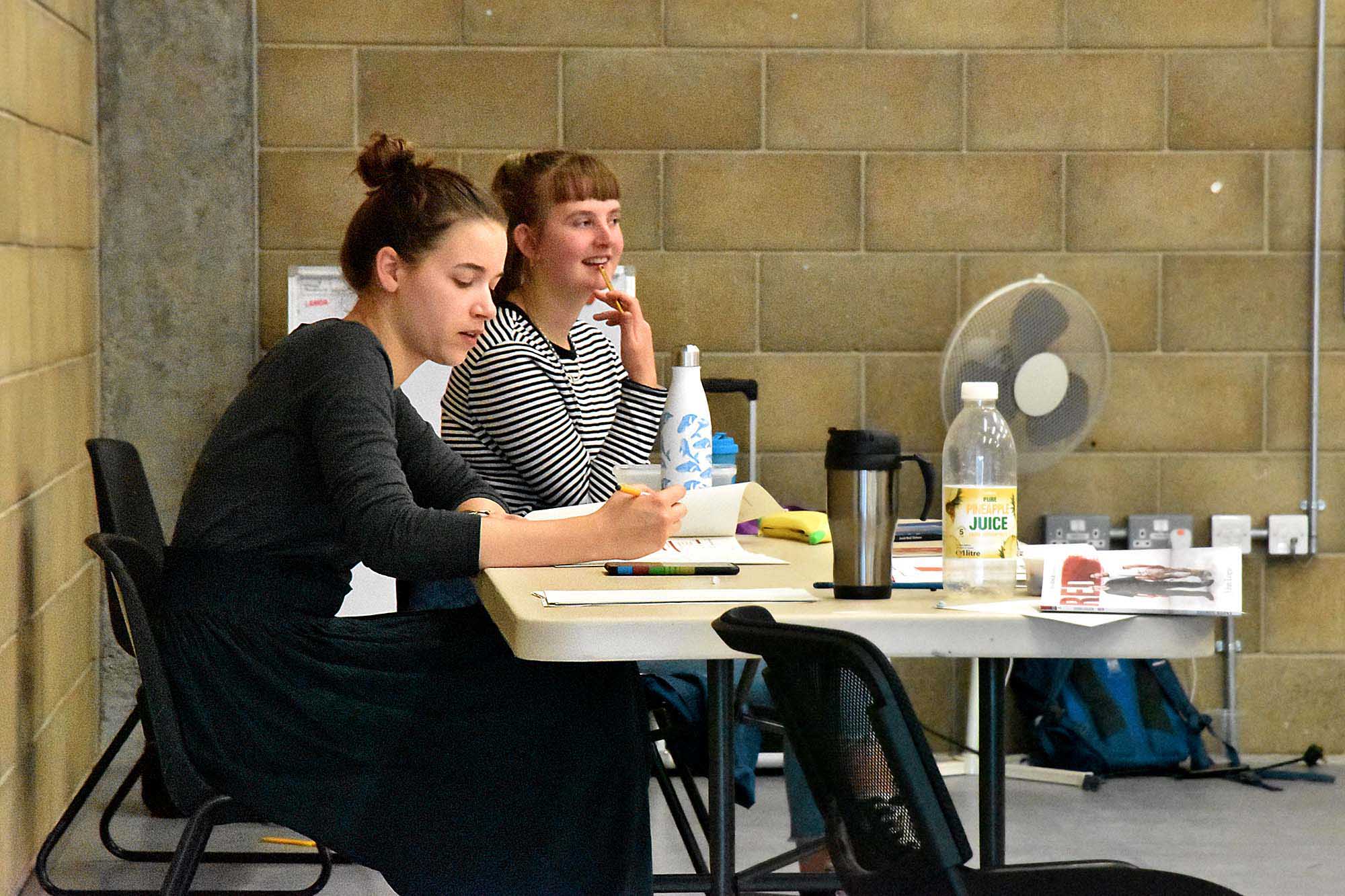 'RED', 2019<br/>Ola and Zoe during rehearsals<br/>Photo credit: Tom Thorpe