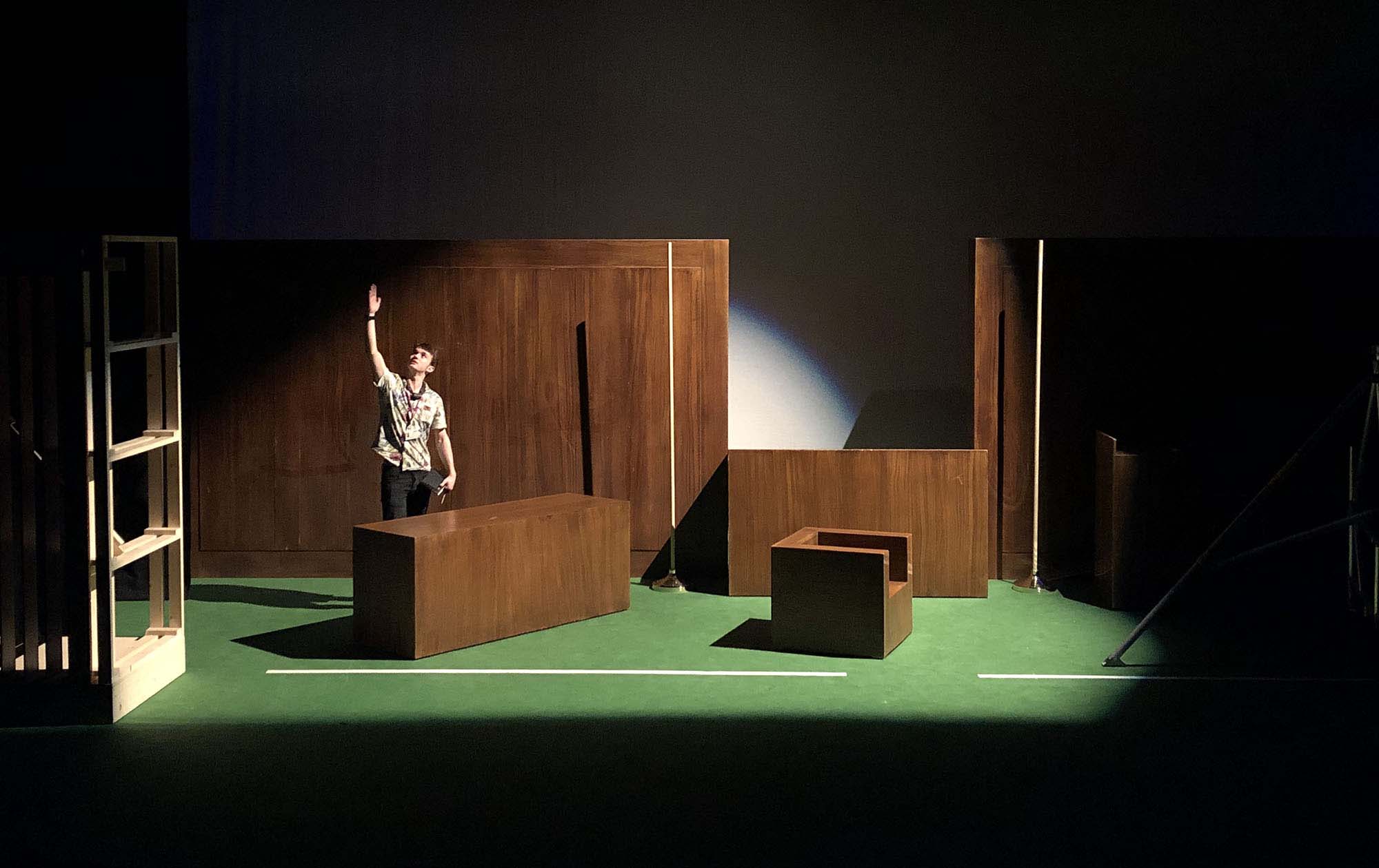 'A Few Good Men', 2019<br/>Set Design: Nate Gibson<br/>Louis Pezet during focus<br/>Photo: Ola Przytula